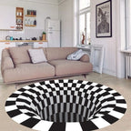 Rug 3D Vortex Illusion Water-Resistant Polyester & Anti-Slip Backing