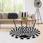 Rug 3D Vortex Illusion Water-Resistant Polyester & Anti-Slip Backing