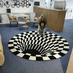 Rug 3D Vortex Illusion Water-Resistant Polyester & Anti-Slip Backing