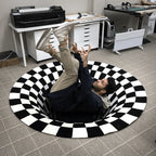 Rug 3D Vortex Illusion Water-Resistant Polyester & Anti-Slip Backing