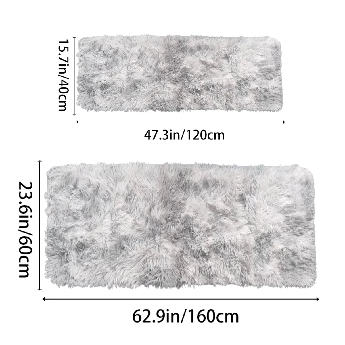 Rug Plush Long Microfiber Pile Non-Slip Backing