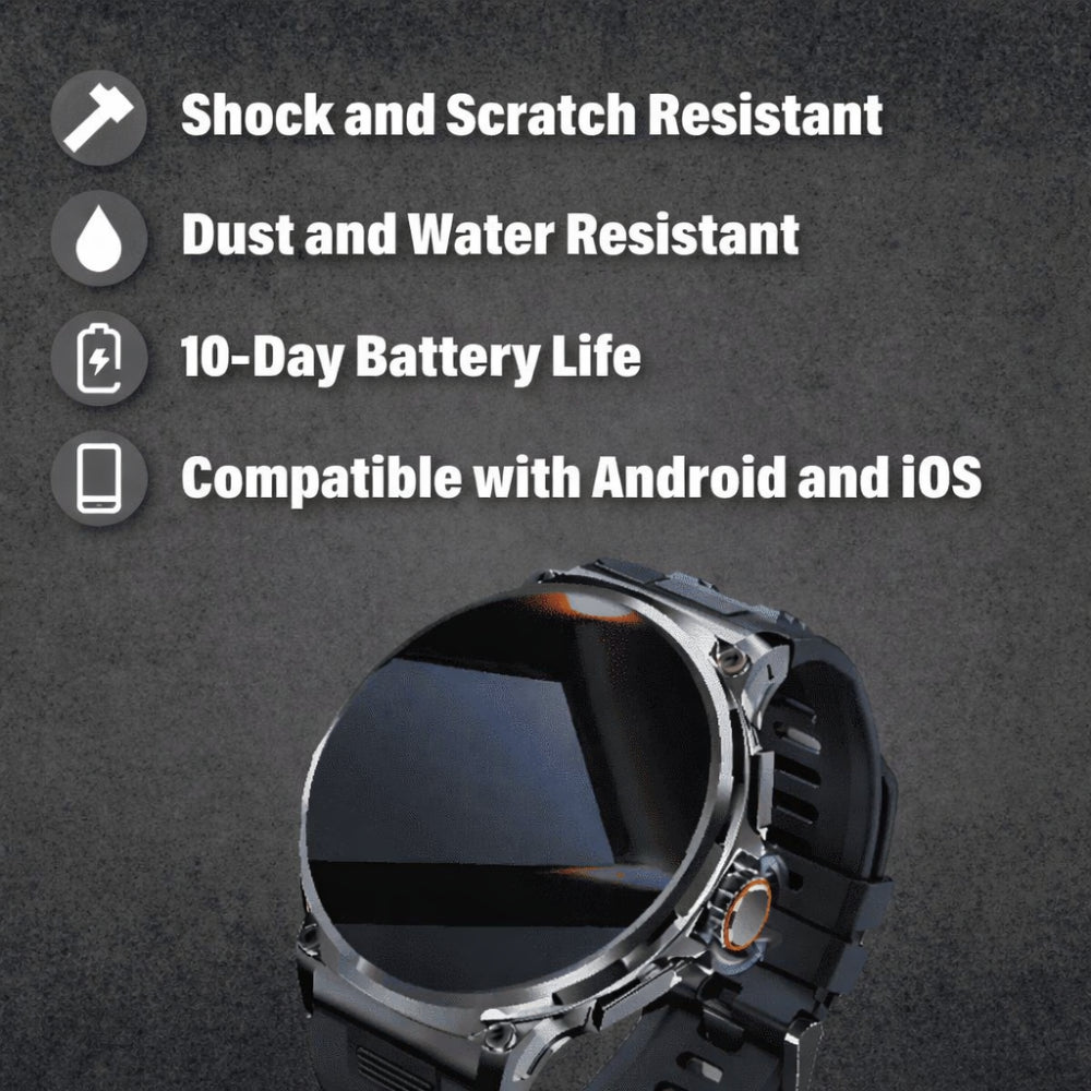 Rugged Smartwatch Multi-Sport Tracking Bluetooth & Phone Alerts