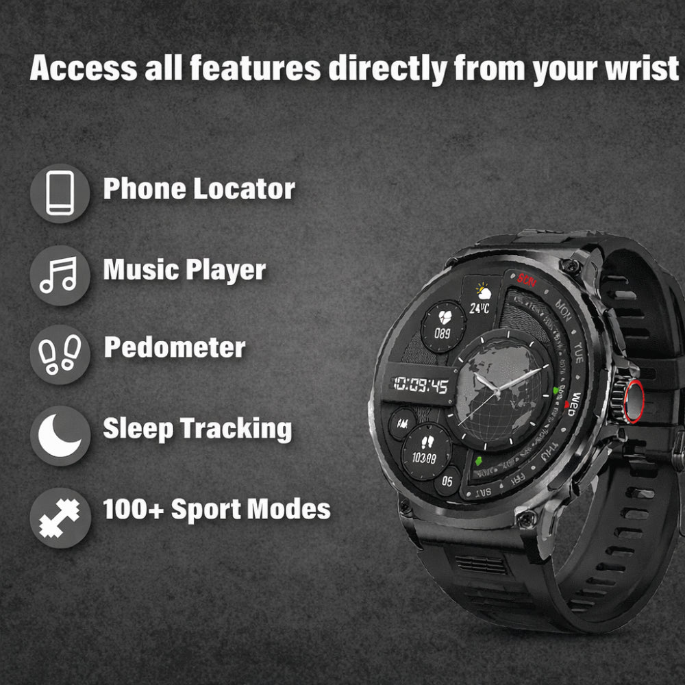Rugged Smartwatch Multi-Sport Tracking Bluetooth & Phone Alerts
