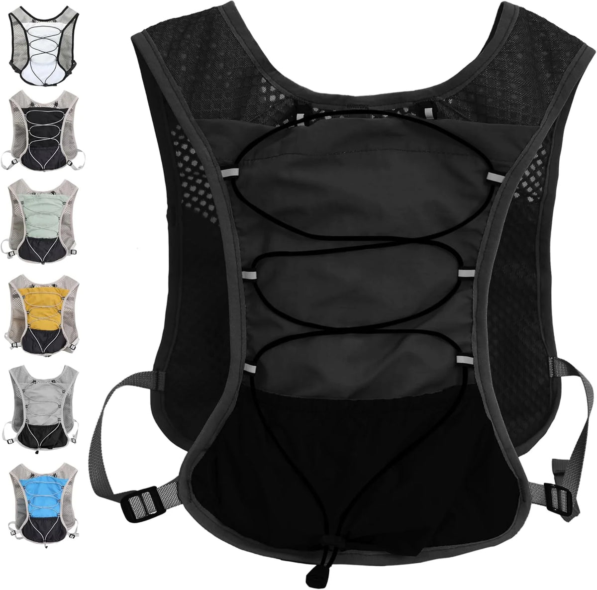 Running Hydration Vest Ultra-Light 3D Mesh Six Pockets