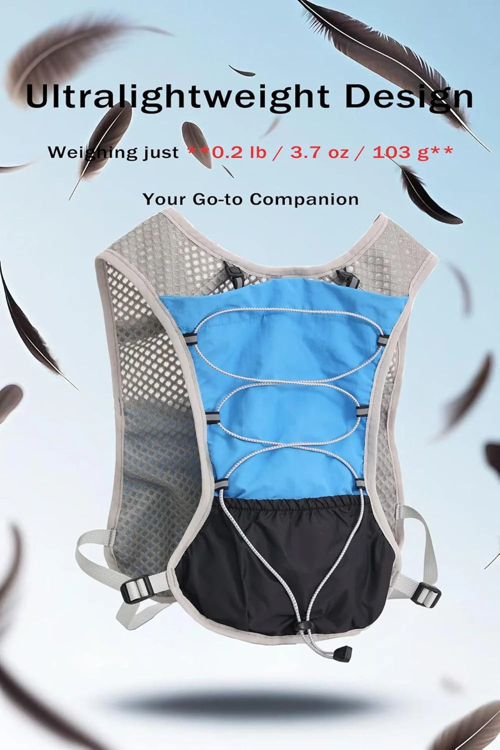 Running Hydration Vest Ultra-Light 3D Mesh Six Pockets
