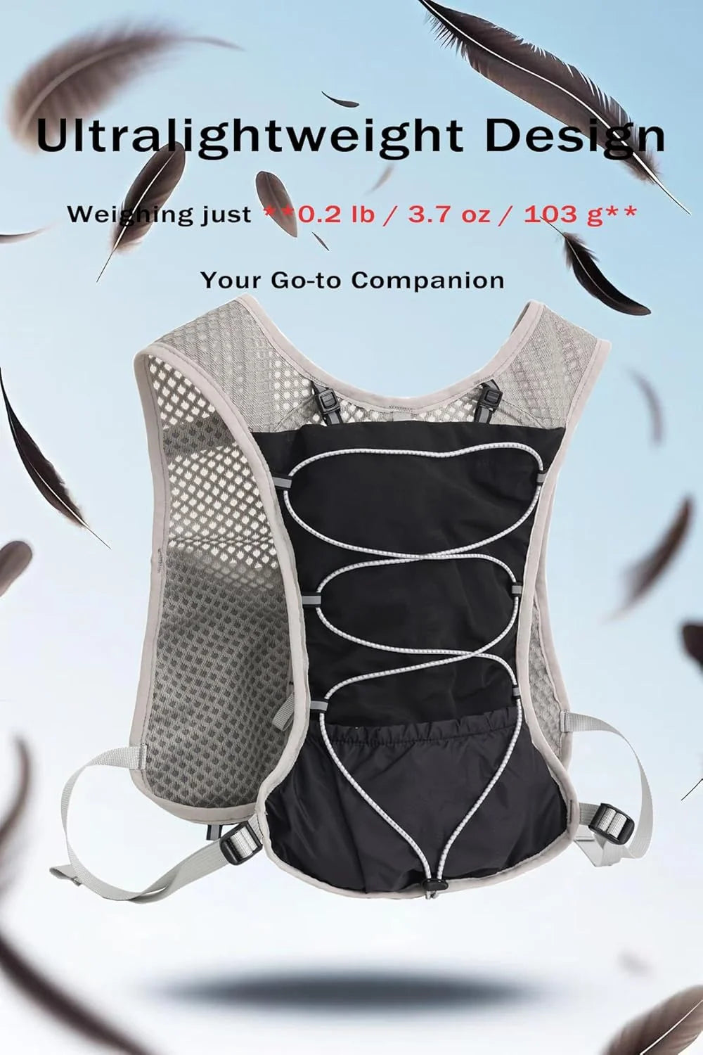 Running Hydration Vest Ultra-Light 3D Mesh Six Pockets
