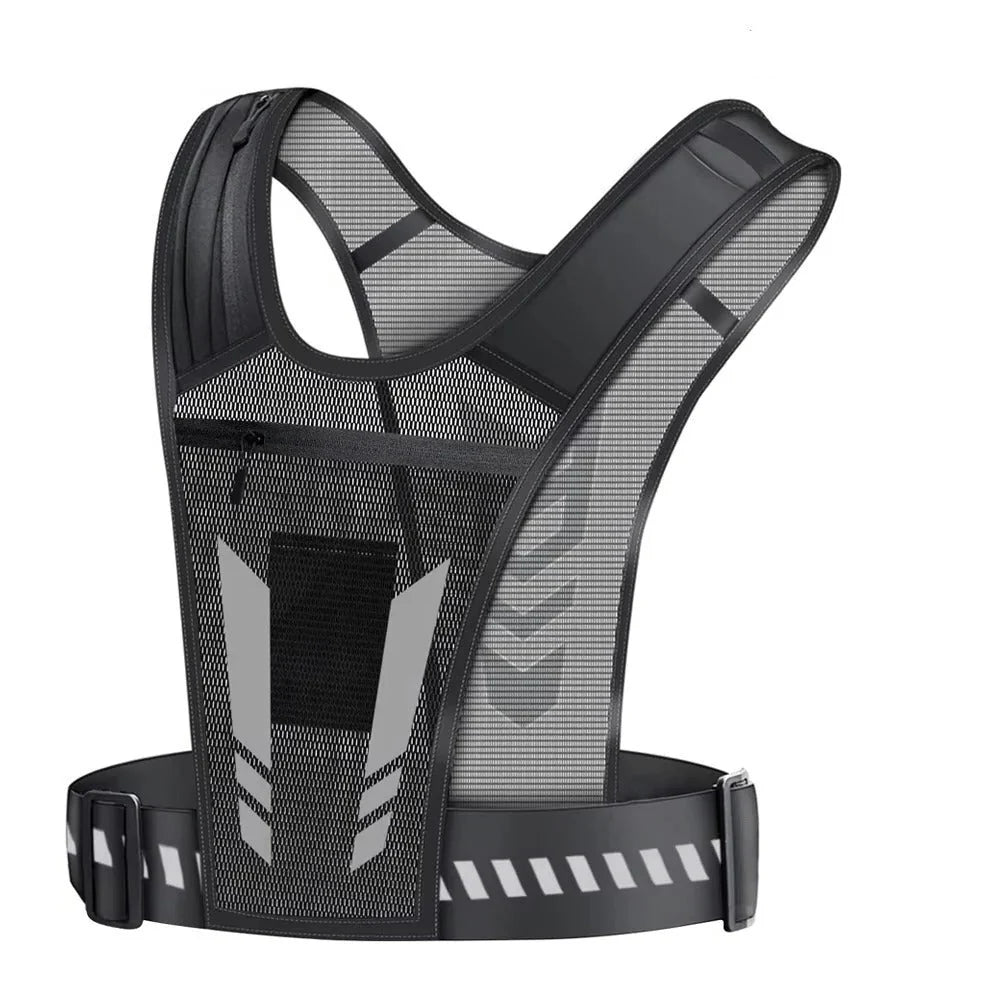 Running Phone Holder Vest Breathable & Reflective Multi-Pocket