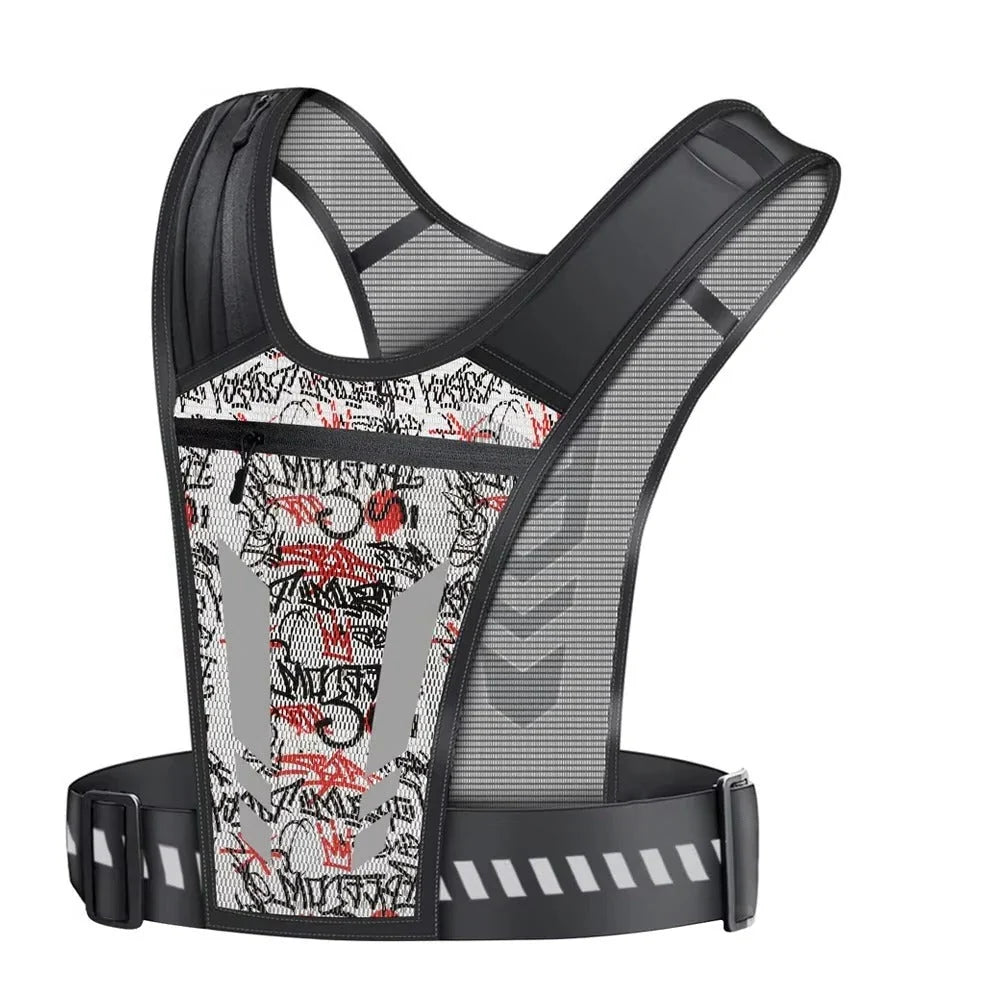Running Phone Holder Vest Breathable & Reflective Multi-Pocket
