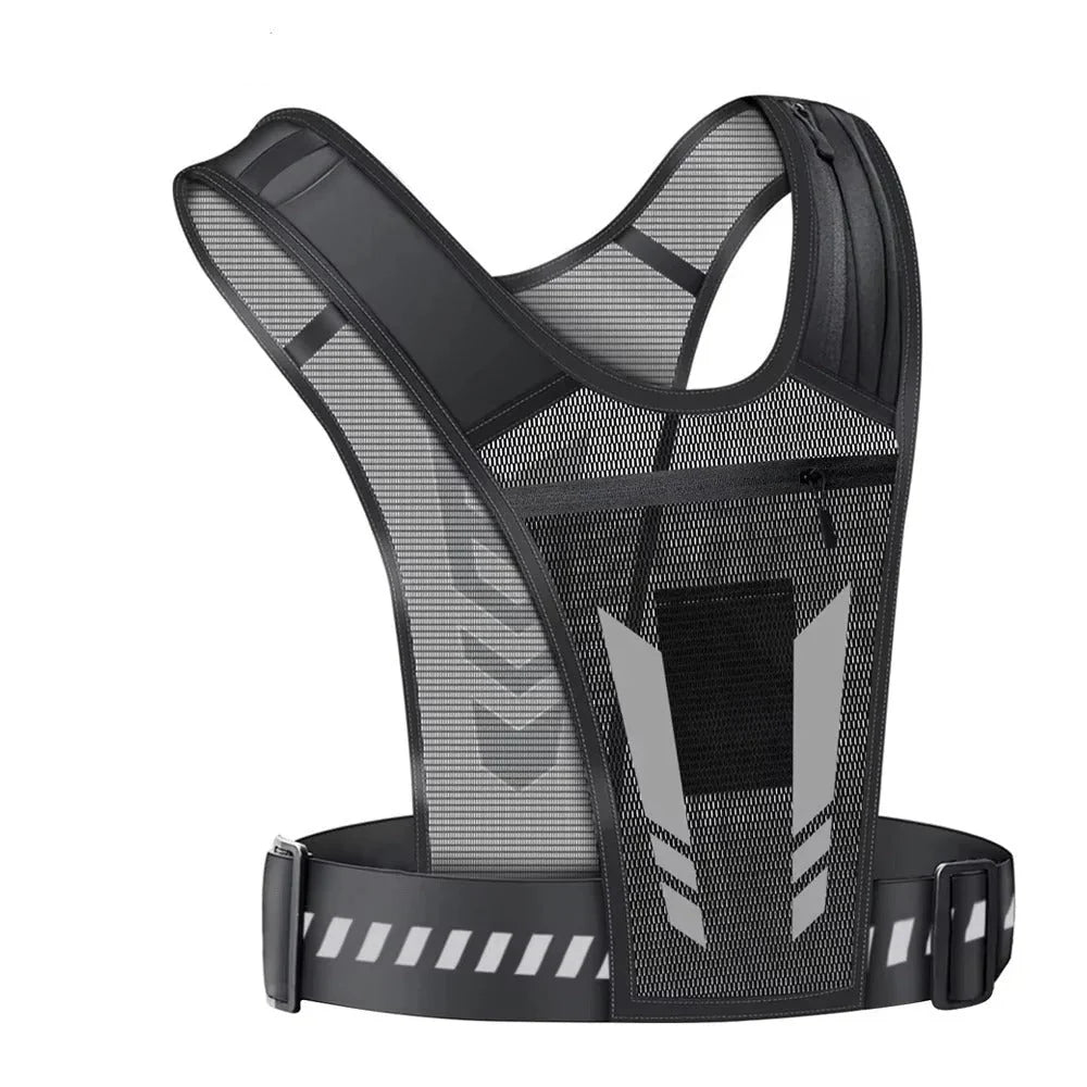 Running Phone Holder Vest Breathable & Reflective Multi-Pocket