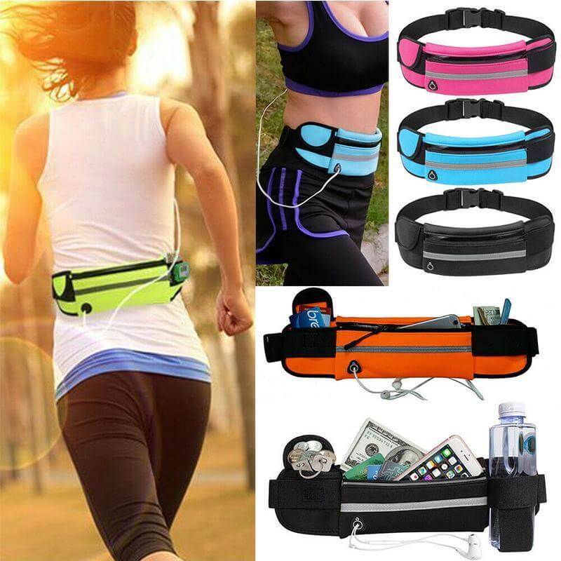 Running Waist Bag Water-Repellent Headphone Jack Adjustable Strap