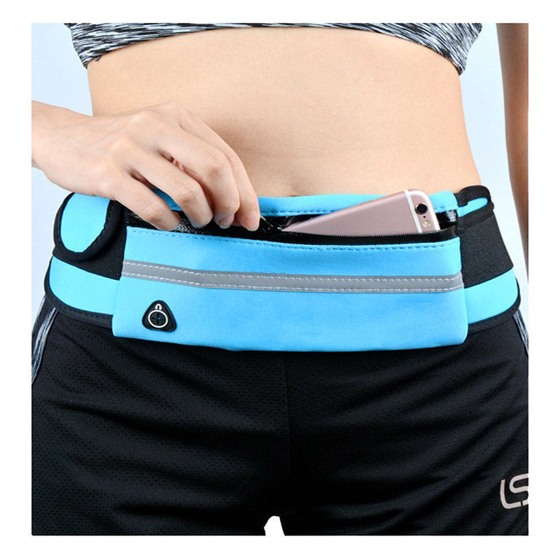 Running Waist Belt Water-Resistant Adjustable Strap & Zip Pocket