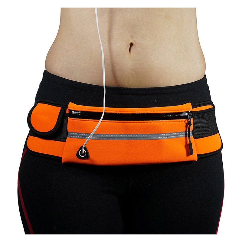 Running Waist Belt Water-Resistant Adjustable Strap & Zip Pocket