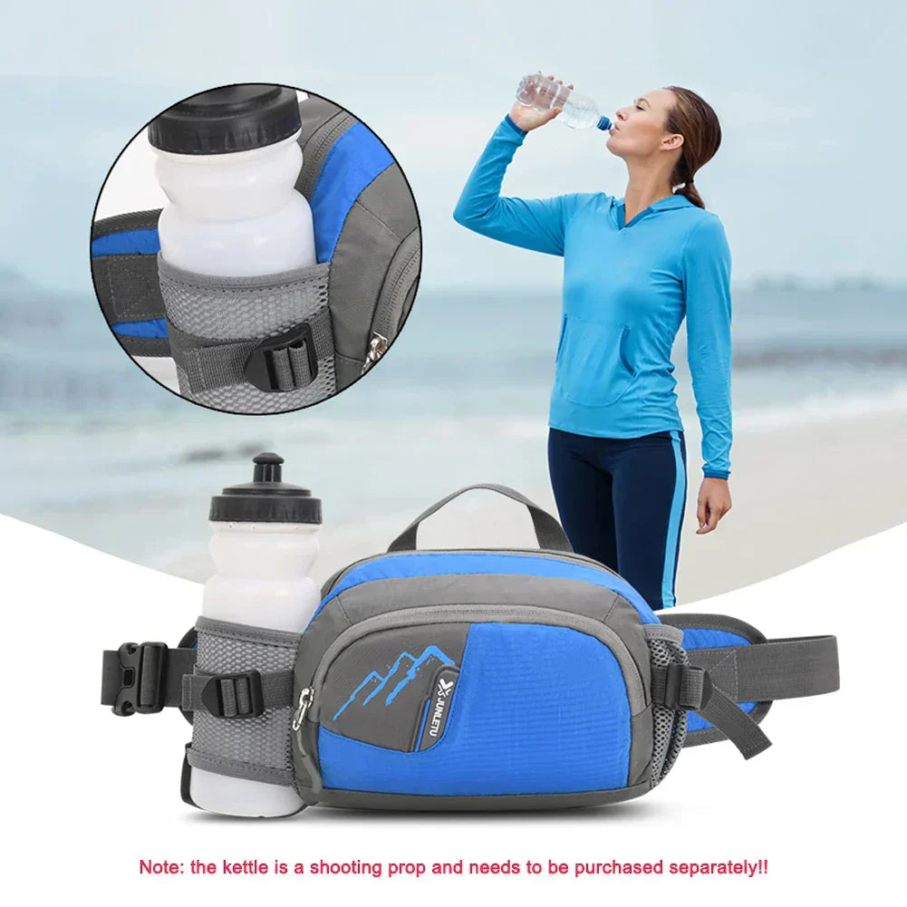 Running Waist Pack Adjustable Bottle Holder & Waterproof Pockets
