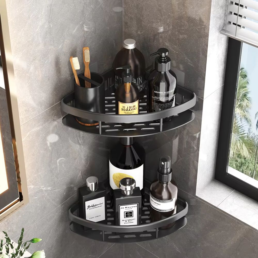 Rust-Resistant Aluminum Self-Adhesive Shower Caddy (Drill-Free)