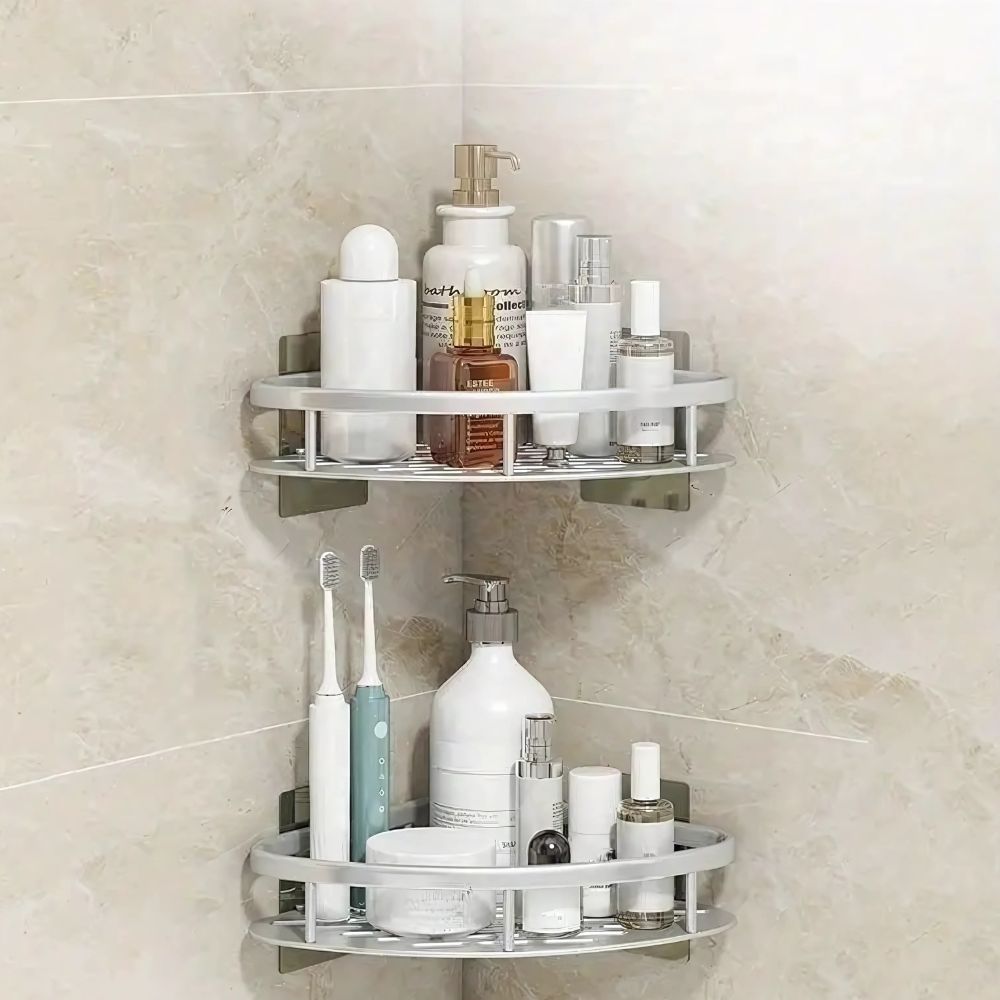 Rust-Resistant Aluminum Self-Adhesive Shower Caddy (Drill-Free)