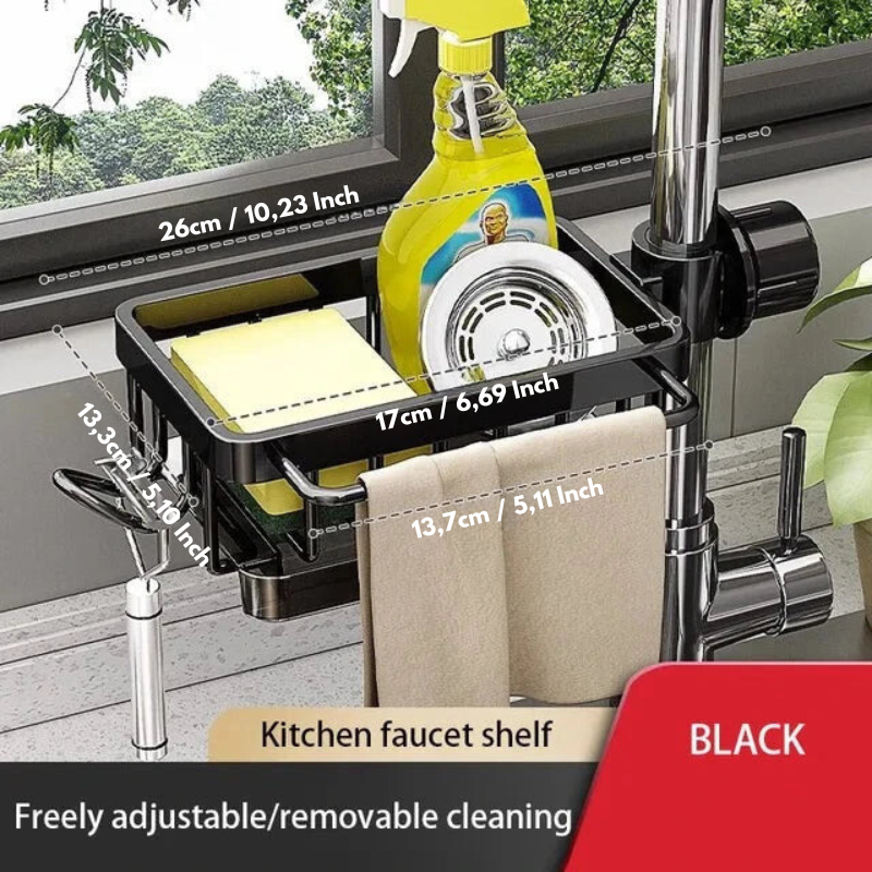 Rust-Resistant Aluminum Sink Caddy (Tool-Free Installation)