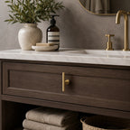 Rust-Resistant Brass Crystal Cabinet Knob & Pull Set