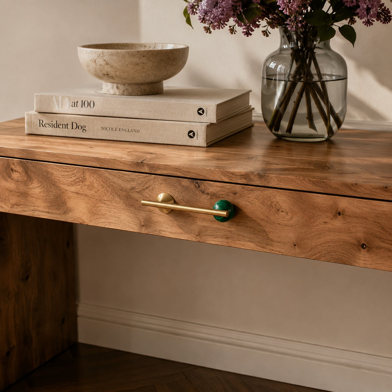 Rust-Resistant Brass Crystal Cabinet Knob & Pull Set