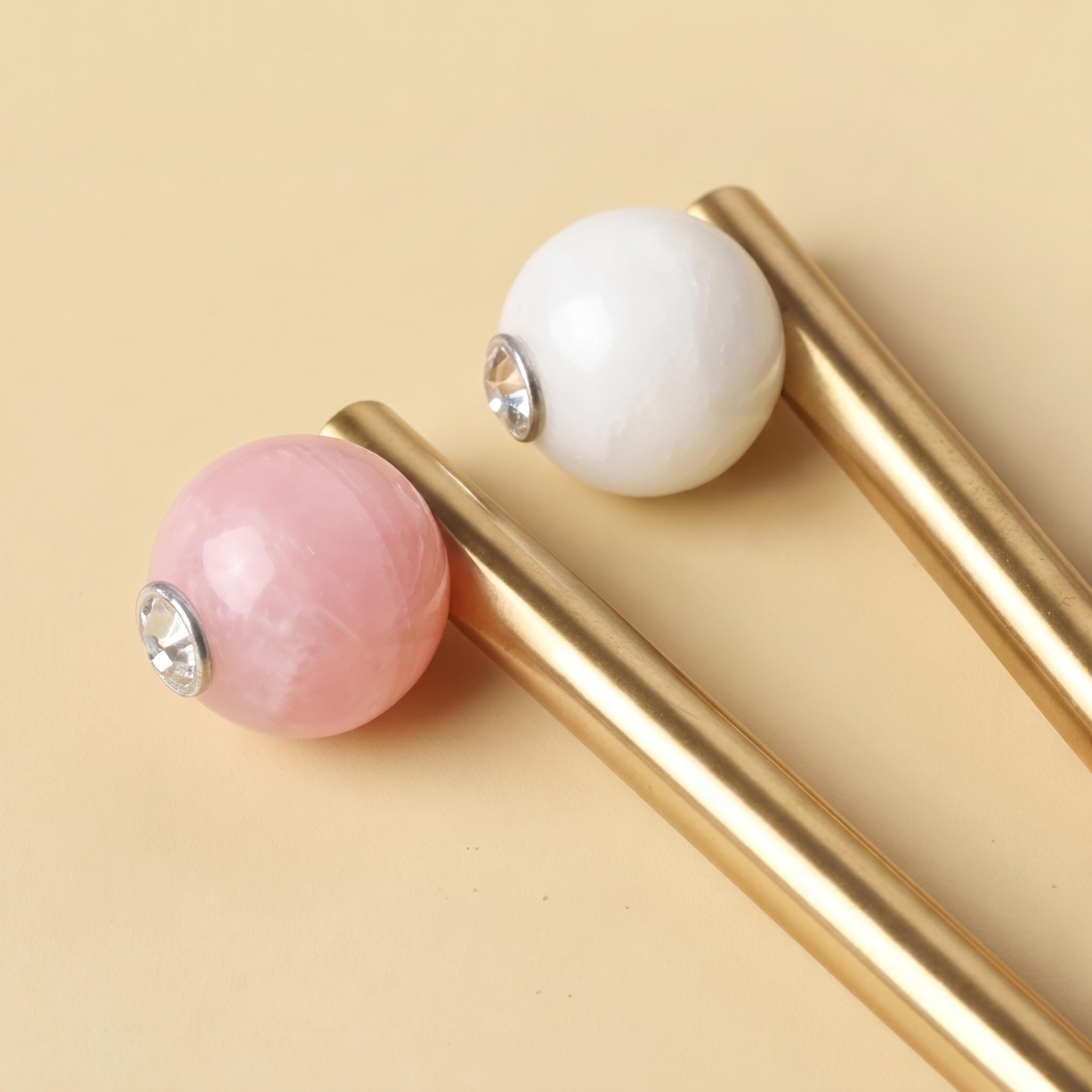 Rust-Resistant Brass Crystal Cabinet Knob & Pull Set