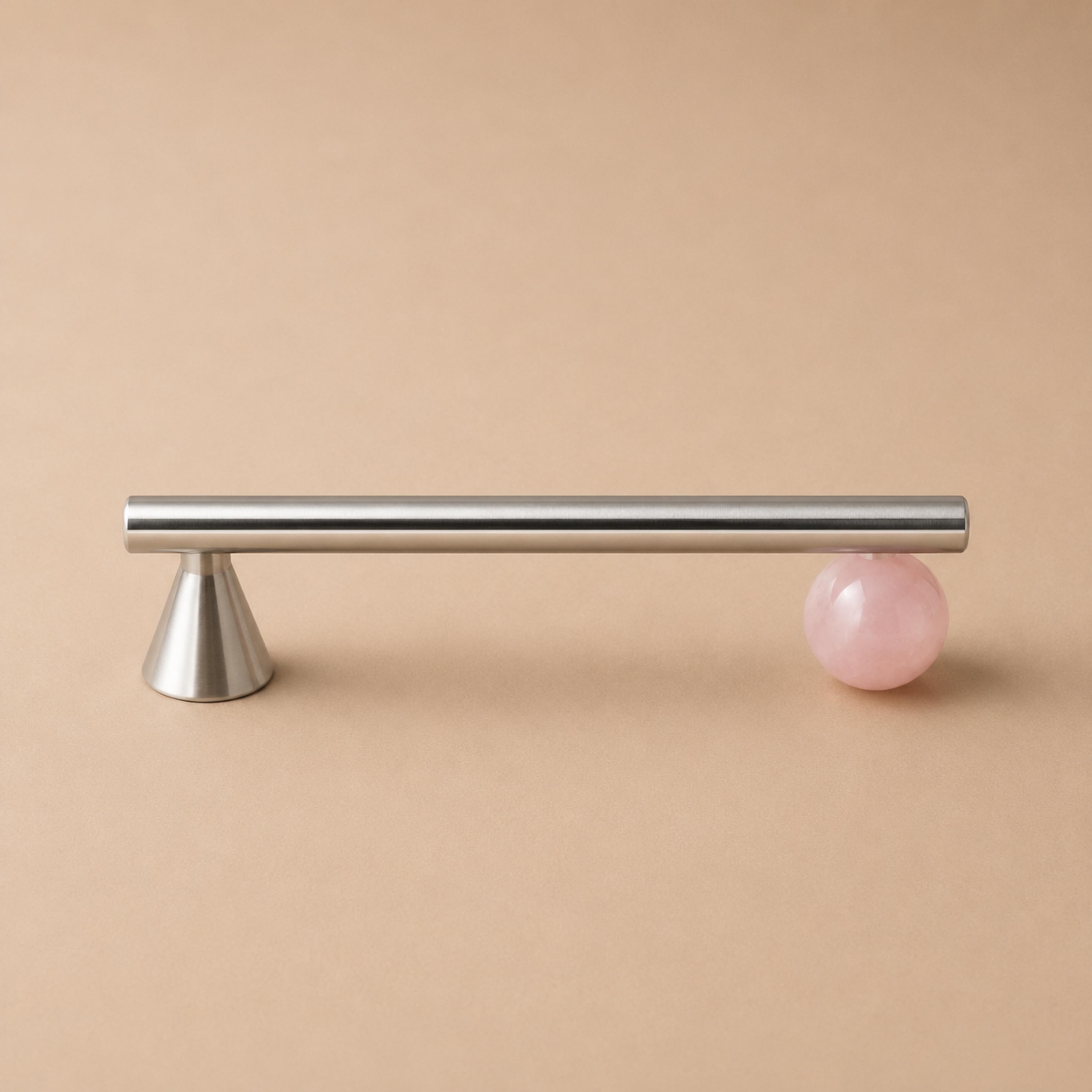 Rust-Resistant Brass Crystal Cabinet Knob & Pull Set