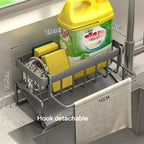Rust-Resistant Self-Draining Carbon Steel Sink Organizer