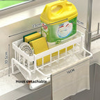 Rust-Resistant Self-Draining Carbon Steel Sink Organizer