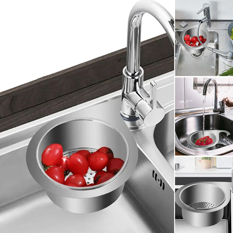 Rust-Resistant Stainless Steel Fast-Draining Corner Sink Strainer Basket