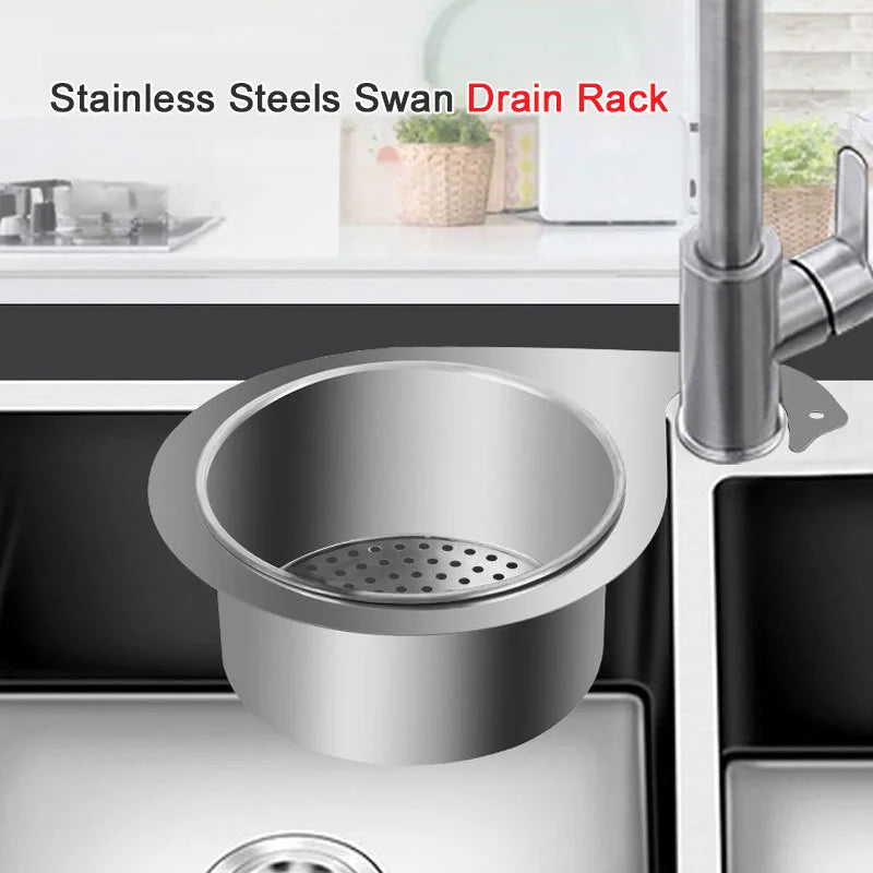 Rust-Resistant Stainless Steel Fast-Draining Corner Sink Strainer Basket