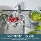 Rust-Resistant Stainless Steel Fast-Draining Corner Sink Strainer Basket