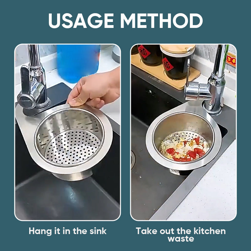 Rust-Resistant Stainless Steel Fast-Draining Corner Sink Strainer Basket