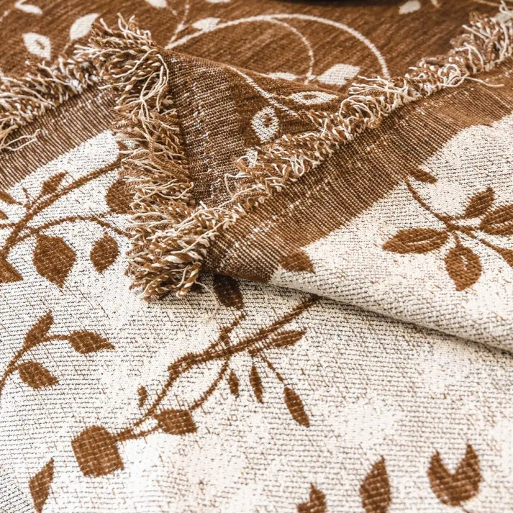 Rustic Floral Microfiber Non-Slip Sofa Cover