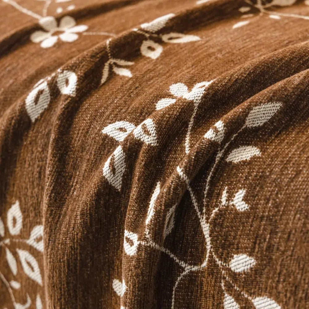 Rustic Floral Microfiber Non-Slip Sofa Cover