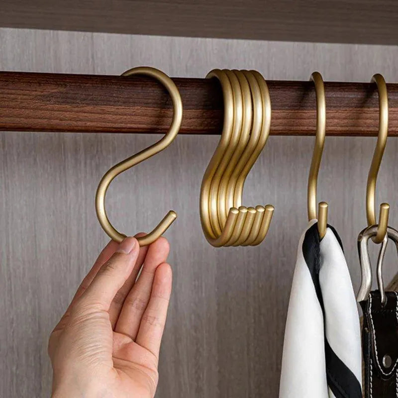 S-Shaped Hangers Rust-Resistant Metal Space-Saving Set of 5