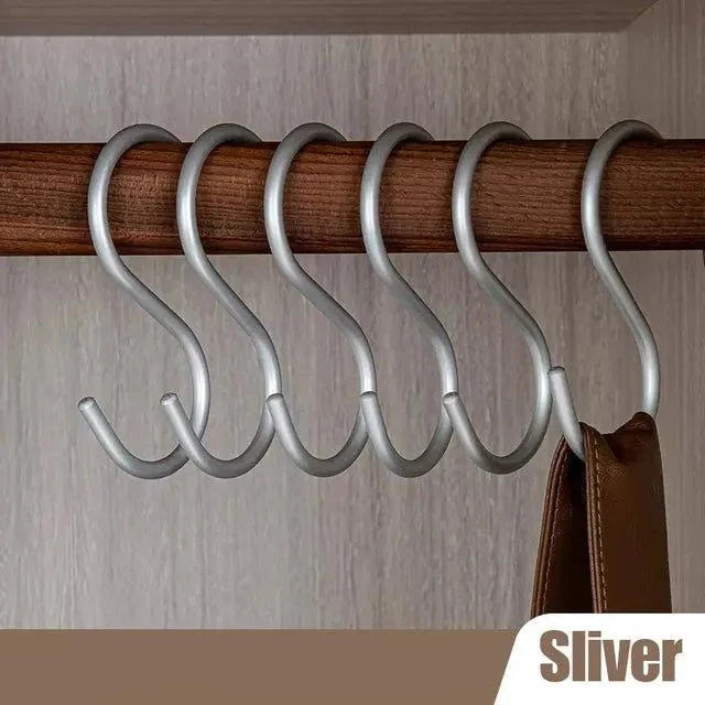 S-Shaped Hangers Rust-Resistant Metal Space-Saving Set of 5