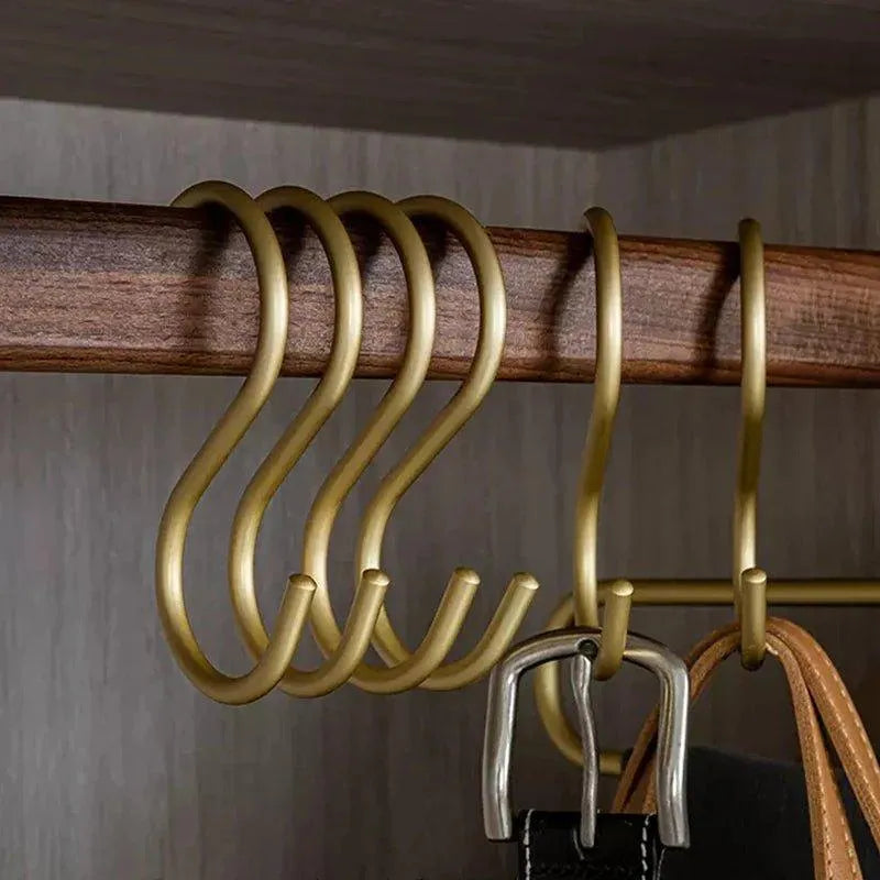 S-Shaped Hangers Rust-Resistant Metal Space-Saving Set of 5