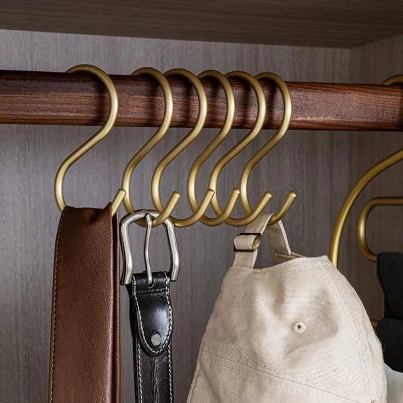 S-Shaped Hangers Rust-Resistant Metal Space-Saving Set of 5
