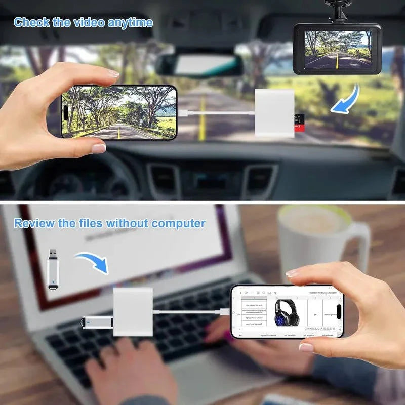 SD Card Reader Dual SD/MicroSD Lightning & USB-C