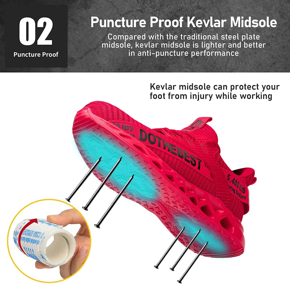 Safety Shoes Ultralight Steel Toe & Kevlar Midsole