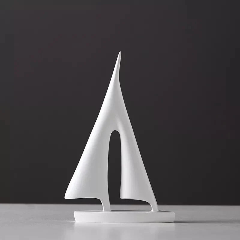 Sailboat Sculpture Minimalist Polyresin Scratch-Resistant