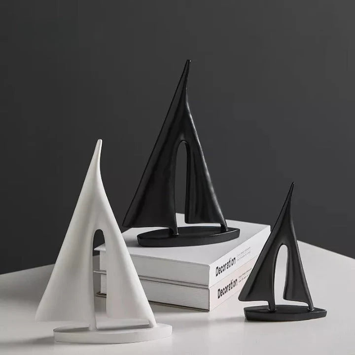 Sailboat Sculpture Minimalist Polyresin Scratch-Resistant
