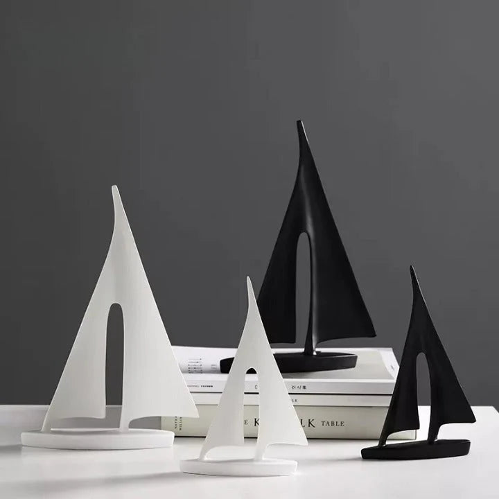 Sailboat Sculpture Minimalist Polyresin Scratch-Resistant
