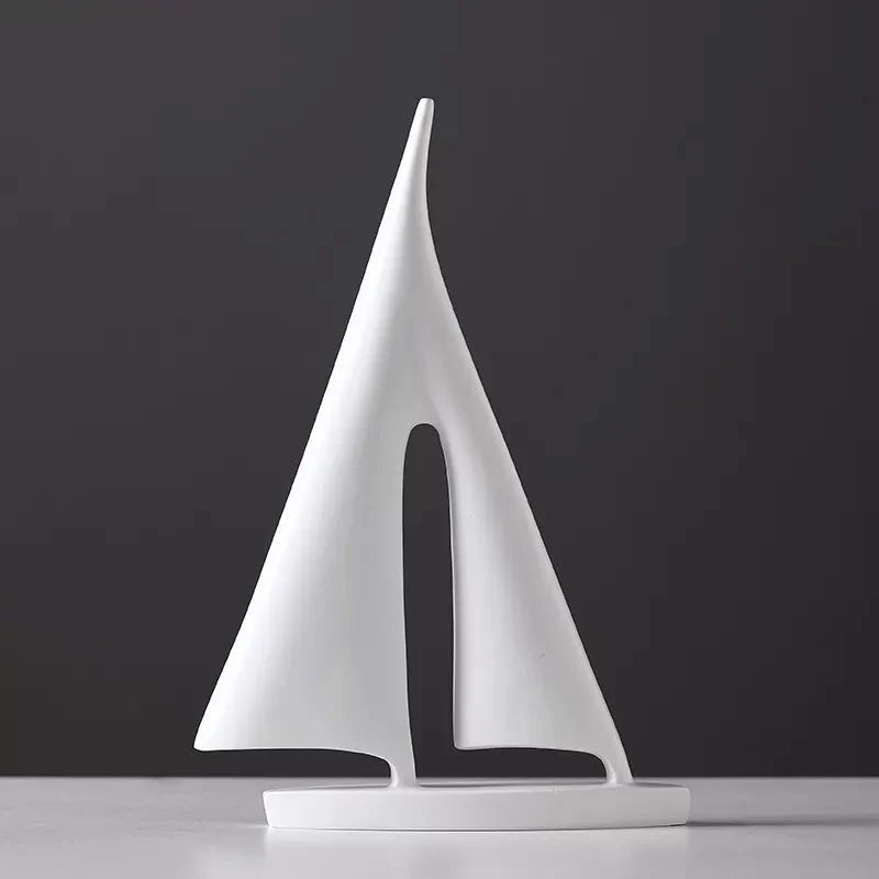 Sailboat Sculpture Minimalist Polyresin Scratch-Resistant