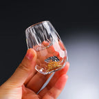 Sake Cup Crystal Glass Gold Foil Double Bottom