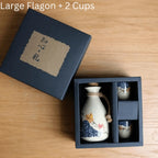 Sake Set Hand-Painted Sakura Ceramic Carafe & Cups
