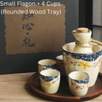 Sake Set Hand-Painted Sakura Ceramic Carafe & Cups