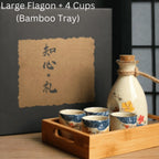 Sake Set Hand-Painted Sakura Ceramic Carafe & Cups