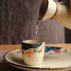 Sake Set Hand-Painted Sakura Ceramic Carafe & Cups