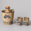 Sake Set Handcrafted Ceramic Koi Motif Hot & Cold