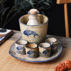 Sake Set Handcrafted Ceramic Koi Motif Hot & Cold
