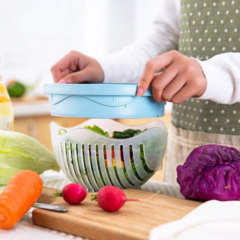 Salad Cutter Bowl Guided Slot & Safety Cover